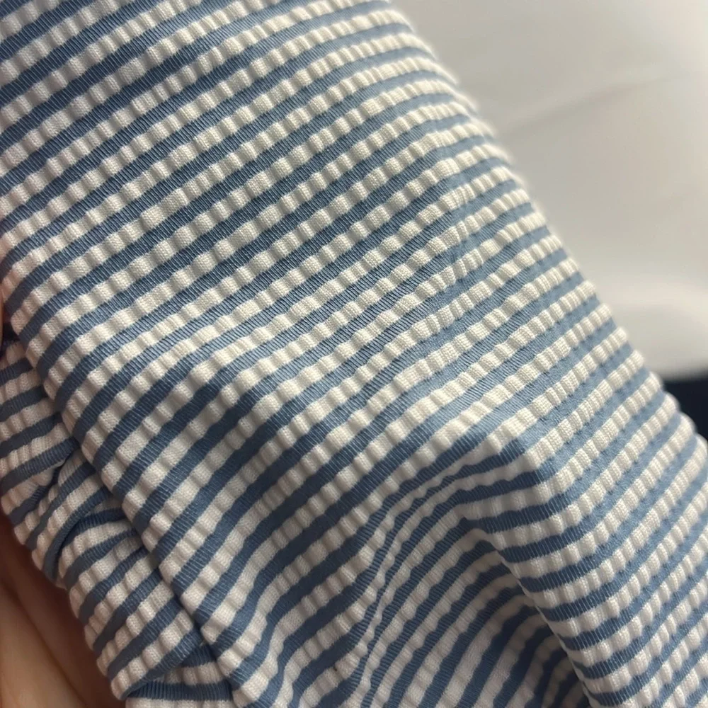 SOMA BLUE/WHITE SEERSUCKER HIGH WAIST SWIM BOTTOMS NWT SIZE LARGE